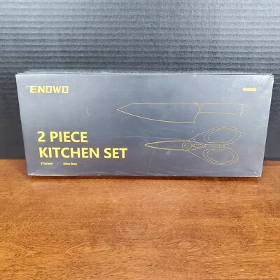 NEW Enowo 2 Piece Kitchen Set with 8'' Chef Knife & Kitchen Shears CKS-H021-C