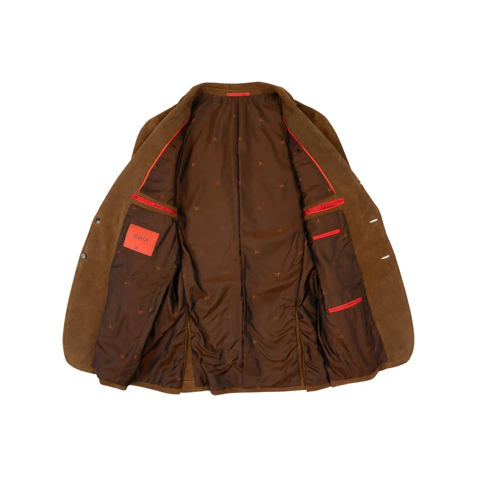 6800$ ISAIA Camel Safari Jacket Suede 100% Lambskin Leather 38 US 48 EU - Image 3 of 4