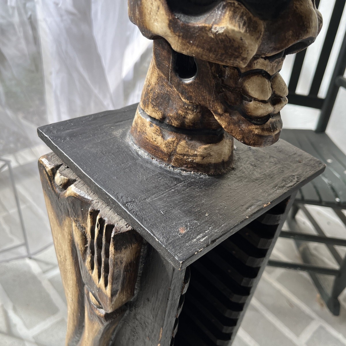 Skeleton Halloween Gothic Vintage Wood 22CD Rack Storage Organizer