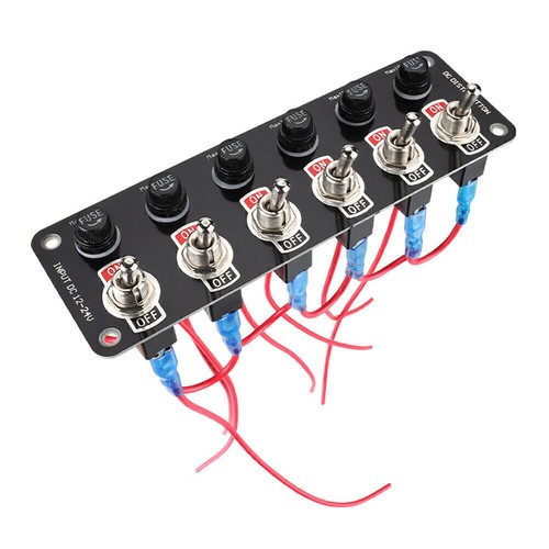 6 Gang Metal Rocker Switch Panel Circuit Breaker Fuse Box for Car Marine Boat UK - Picture 4 of 8