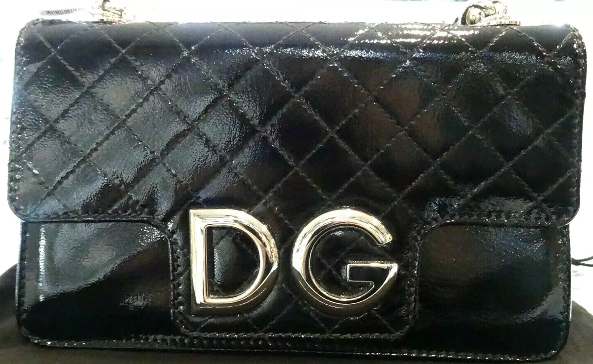 Dolce & Gabbana Patent Leather Crossbody Bag in Black