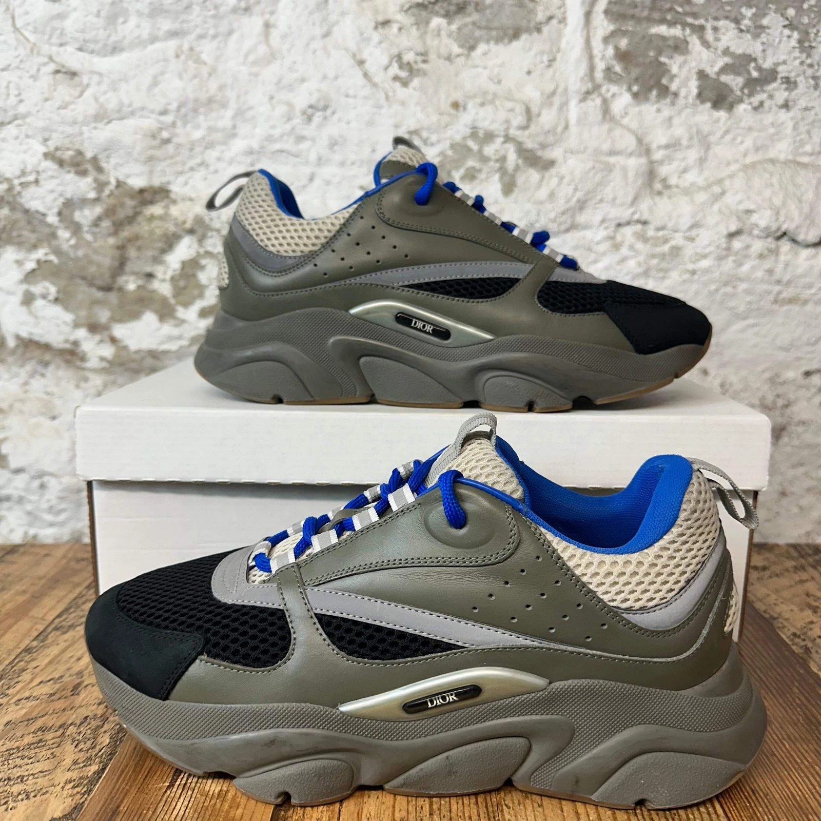 Baskets Dior B22 bleu vert olive taille 8 (41)