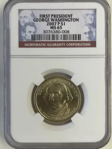 2007-P NGC MS 65 GEORGE WASHINGTON PRESIDENTIAL DOLLAR