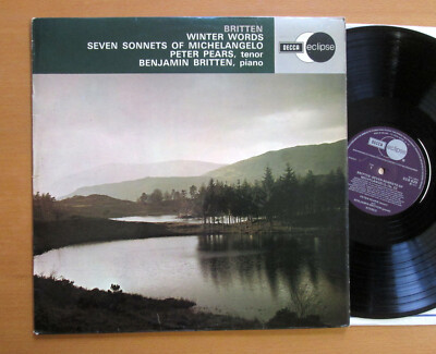 ECS 629 Britten Winter Words Seven Sonnets Pears Britten Decca Eclipse NM/EX