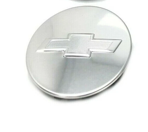 Tapa central plateada cepillada OEM con logotipo Chevrolet Traverse Colorado Camaro 2016-19 Foto 3 de 4
