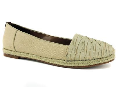 Tahari Women's Caitlin Slip on Flats Natural Beige Textile Size 8.5 M