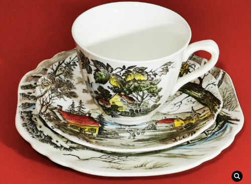 Rare, J&G Meakin Welcome Home Fall Scene Cup and Saucer - Picture 9 of 9
