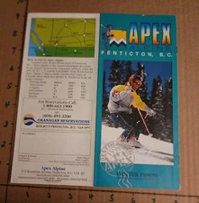 1989/90 APEX SKI AREA  BROCHURE W/ TRAIL MAP. PENTICTON, B.C. CANADA MINT