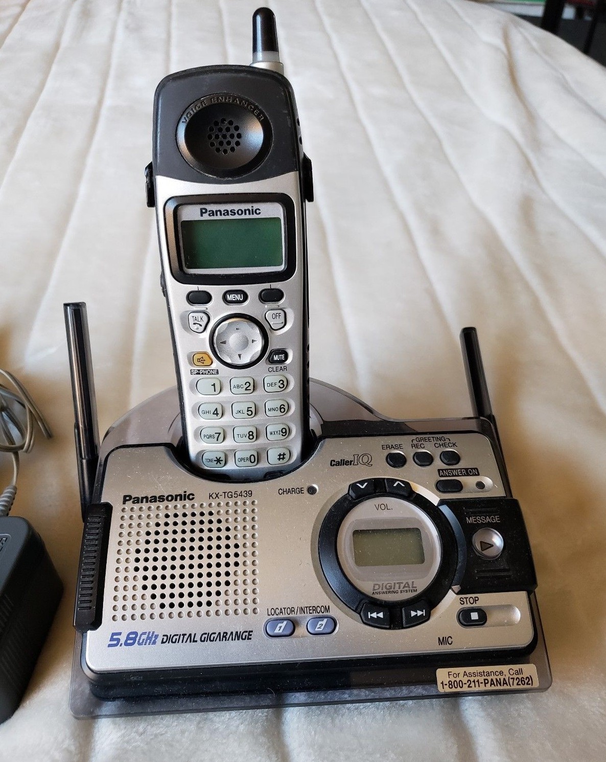 Panasonic KX-TG5439 5.8 GHz Dual Handsets Single Line Cordless Phone | eBay