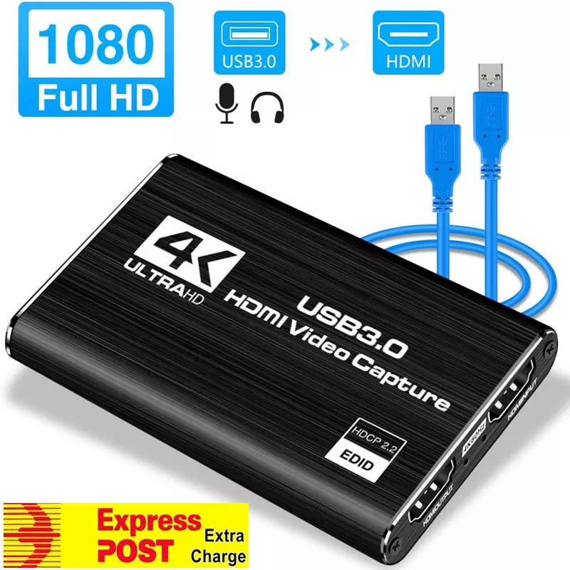 USB 3.0 HDMI Video Card 4K 1080P 60fps Game Video Record Live Streaming | eBay