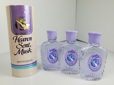 3 HEAVEN SENT MUSK Eau De Parfum Minis 1 Bath Powder By MEM VINTAGE RARE