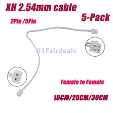 5pcs JST-XH 2Pin 5Pin 2.54mm Female Connector Plug Socket Cable Wire 10/20/30CM