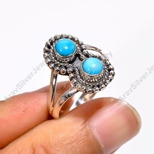 Purple Copper Turquoise Ring 925 Sterling Silver Statement Boho Rings Jewelry