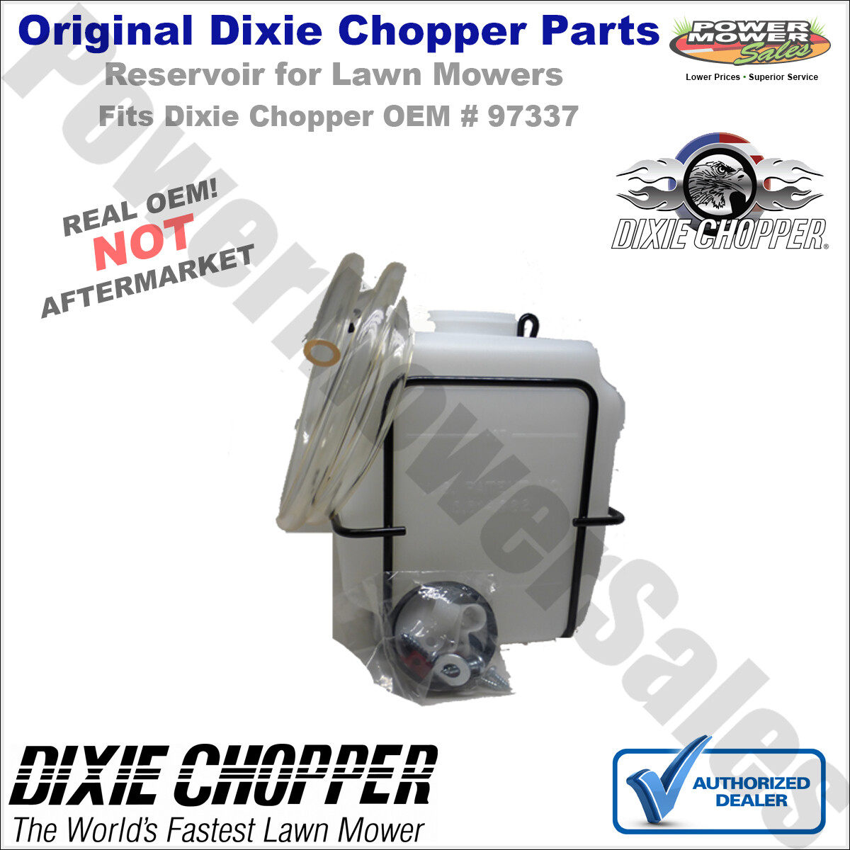 OEM Dixie Chopper Radiator Coolant Overflow Tank for Lawn Mowers