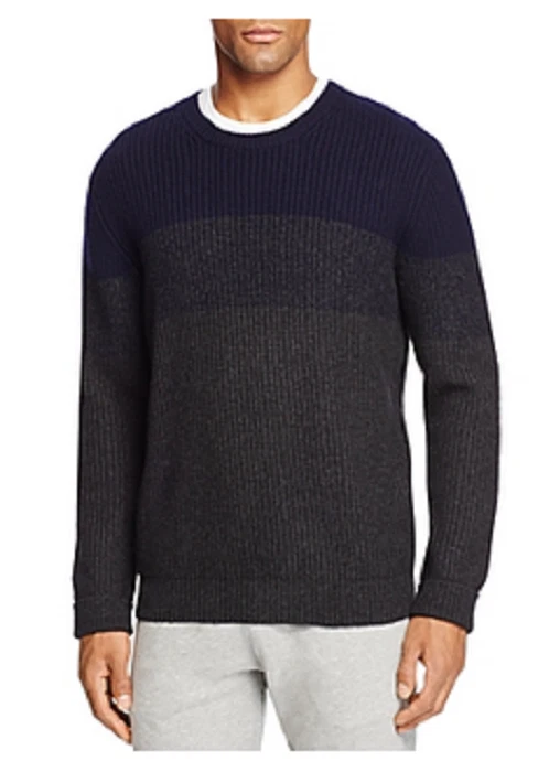 $298 Bloomingdale's Men's Store, Cashmere/Wool Blend Colorblock Sweater, Multi,S