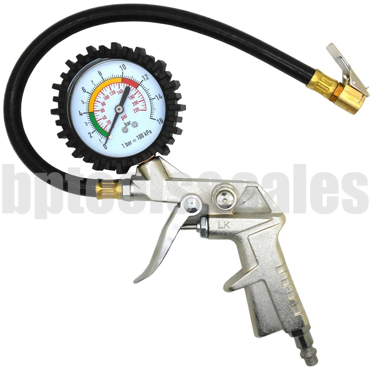 HD AIR TIRE INFLATOR WITH DIAL GAUGE AUTO TRUCK BIKE AIR