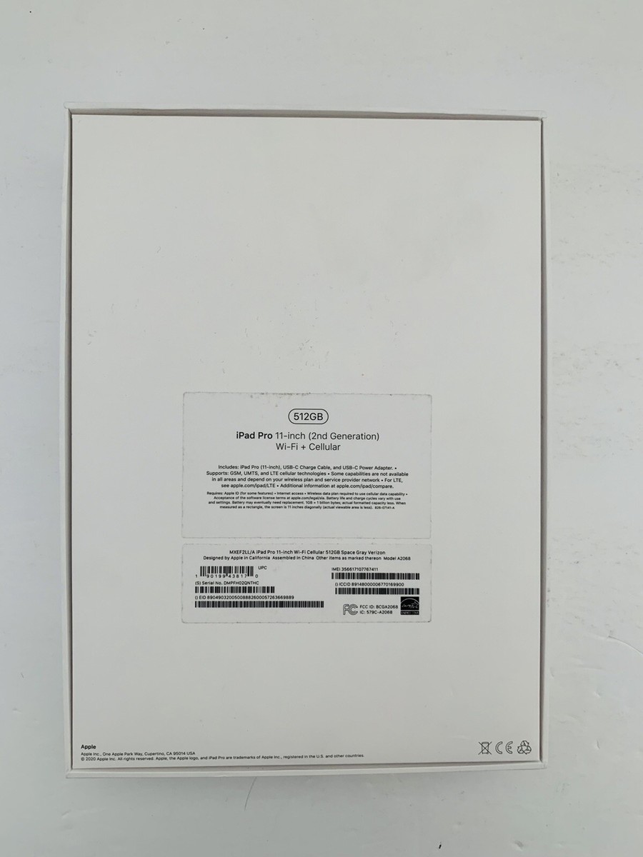 iPad Pro 11-inch 2nd Generation 512GB EMPTY BOX | eBay
