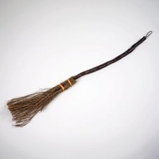 Hexenbesen 84 cm lang mit Reisig-Borsten Kostüm-Zubehör für Kinder Halloween