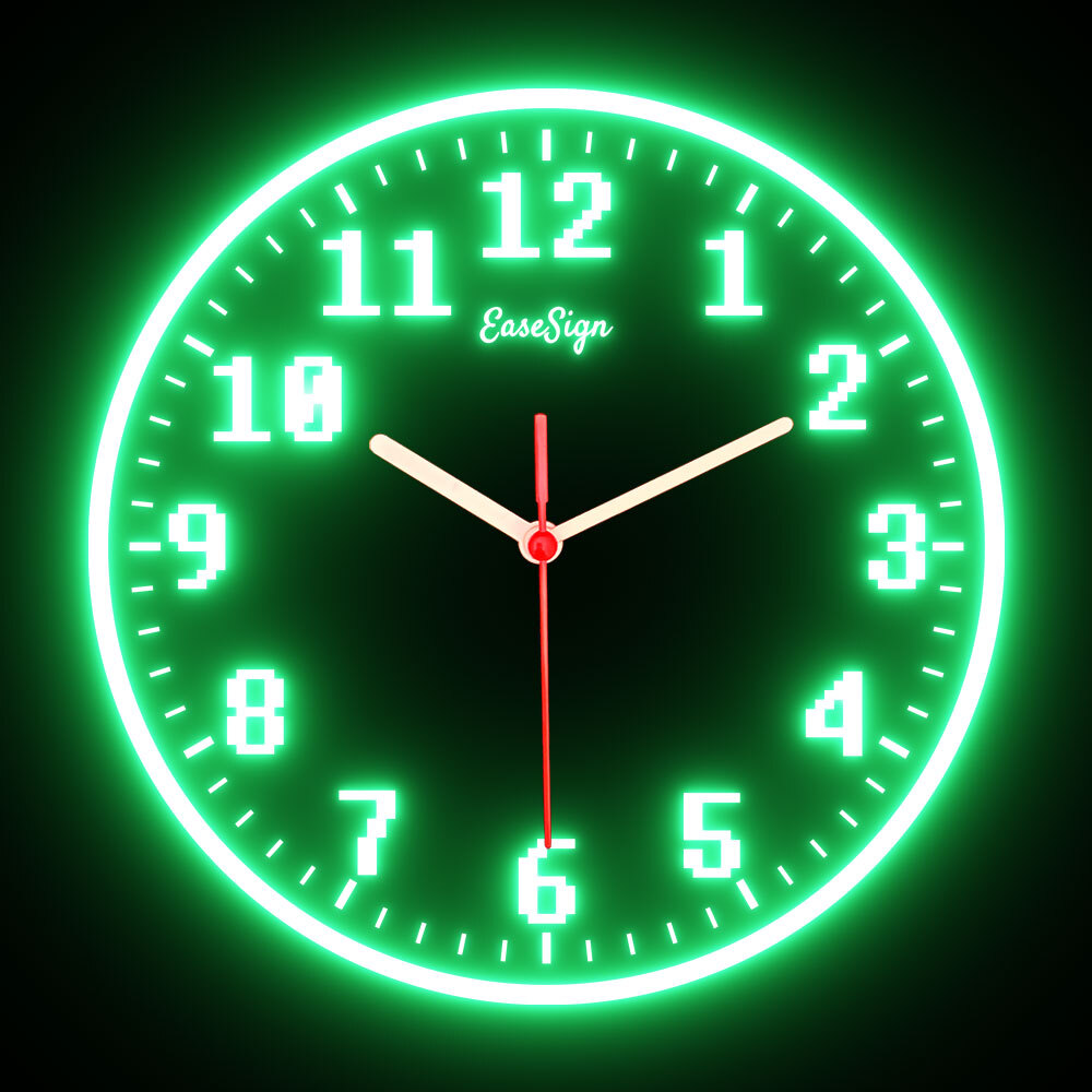 25ck0005 EaseSign Home Decor LED Flexible Flex Neon Wall Clock 7