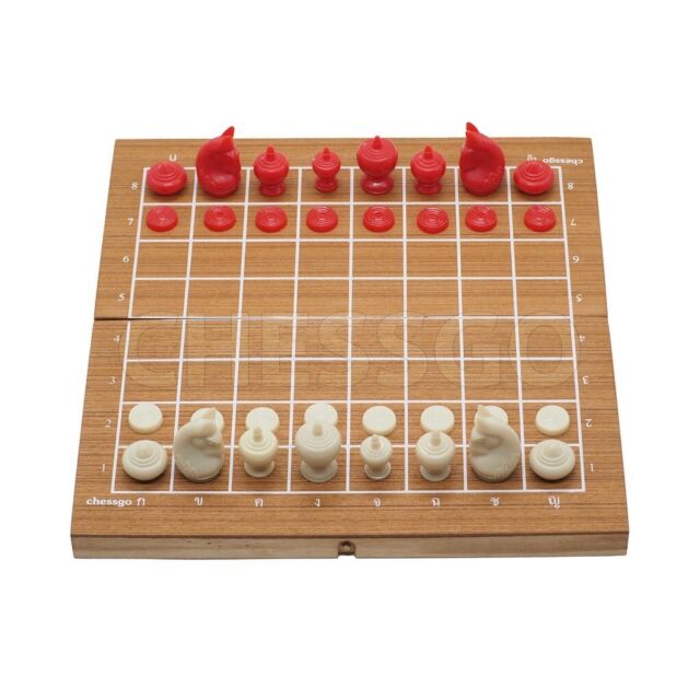 Chess Thai Set Makruk Traditional Game Premium Playing Portable Toy Red & White