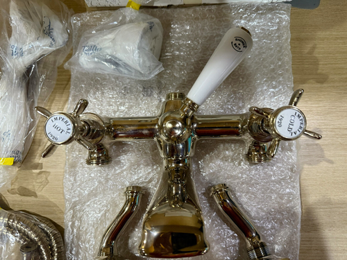 Tre Mercati Imperial bath/shower mixer and basin taps (antique gold) - Picture 9 of 9