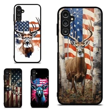 Anti wear Cover For Samsung S25 S24 S23 S21 S22 FE Ultra american flag deer Buck