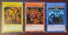 YuGiOh Egyptian God Card Set Slifer Ra Obelisk LC01-EN001 002 003 Near Mint