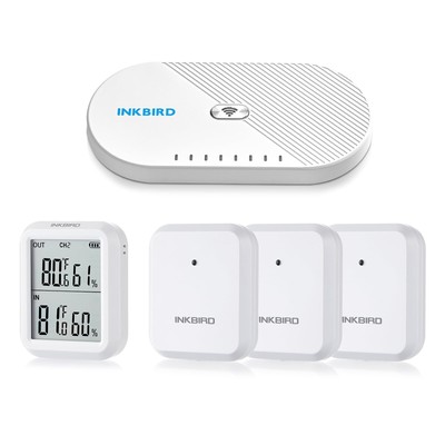 INKBIRD WiFi Hygrometer Thermometer Sensor 3 Pack with WiFi Gateway, Indoor O...