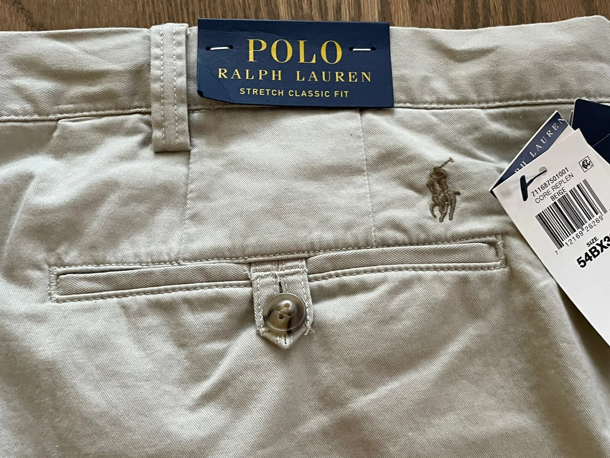 Polo Ralph Lauren Men s Core Replen Khaki Classic Fit Chino Pant Size 54Bx32 NEW