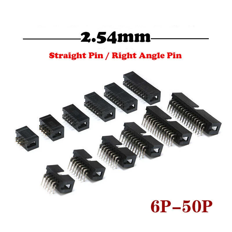 Connectors - Straight/Right Angle Pin 6P-50P2.54mm Pitch IDC Boxed Header - Image 2 of 4
