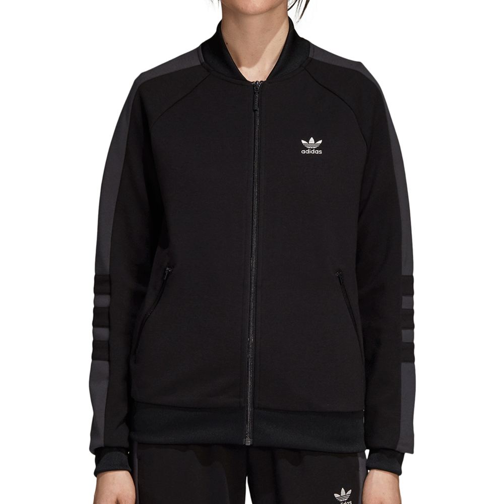adidas superstar track jacket women's black