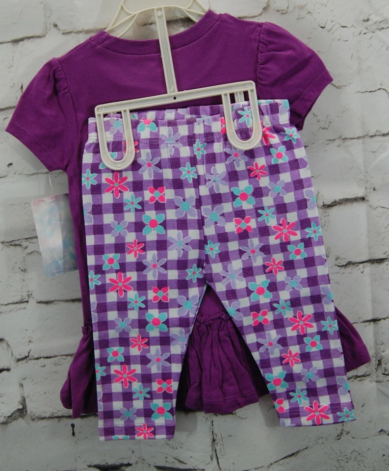 Disney Girls Frozen 2 piezas. conjunto pantalón morado estampado congelado Foto 2 de 3