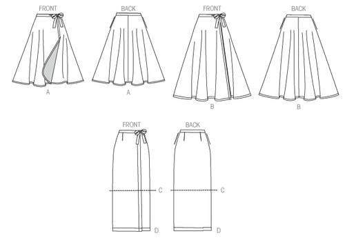 McCall's Sewing Pattern 7129 Misses 8-16 Easy Wrap Skirts Flared or Fitted Skirt - Picture 2 of 9