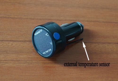2in1 Digital LED Car Voltmeter Thermometer Fahrenheit Cigarette Lighter 12V 24V - Picture 6 of 11