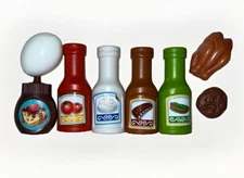 STEP2 Kitchen Pretend Play (4)Sauce Bottles•PLUS• BONUS EXTRA Pretend Food Items