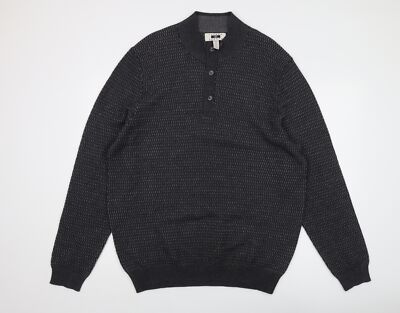 Joseph Abboud Herren Grau Stehkragen Wollpullover Pullover Größe 2XL Langarm