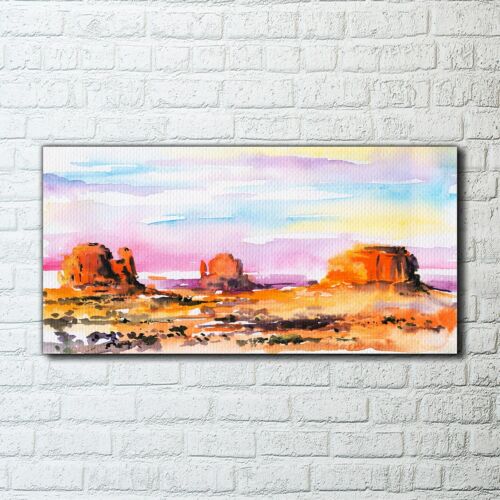Canvas Print Photo Picture Framed painting desert western sunset rock 100x50 - Afbeelding 1 van 10