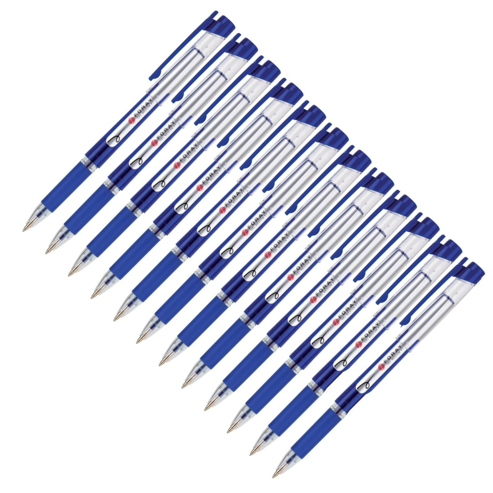 Foray Gel Ink Ink Rollerball Pen Medium Tip Blue Pack of 12 for sale