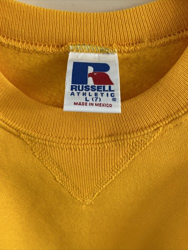 Sudadera Russell Athletic Child LG (Talla 7) Amarilla Cuello Redondo Nueva con Etiquetas Clásica Suave - Imagen 3 de 4