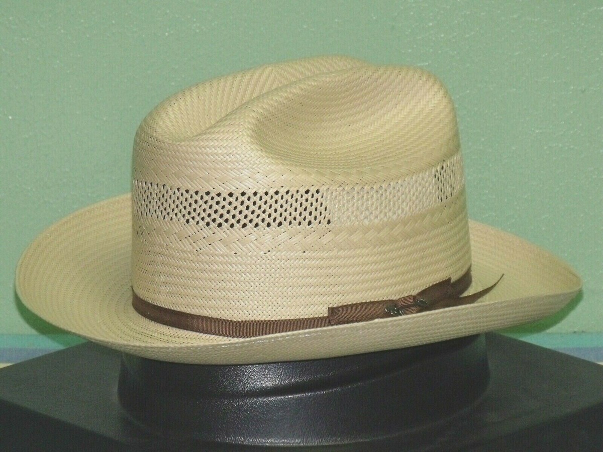 STETSON 10X SHANTUNG STRAW VENTED OPEN ROAD WESTERN HAT | eBay