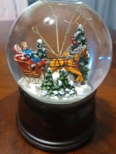 St. Nicholas Square Musical Snow Globe "Jingle Bells" Dark Wood Base