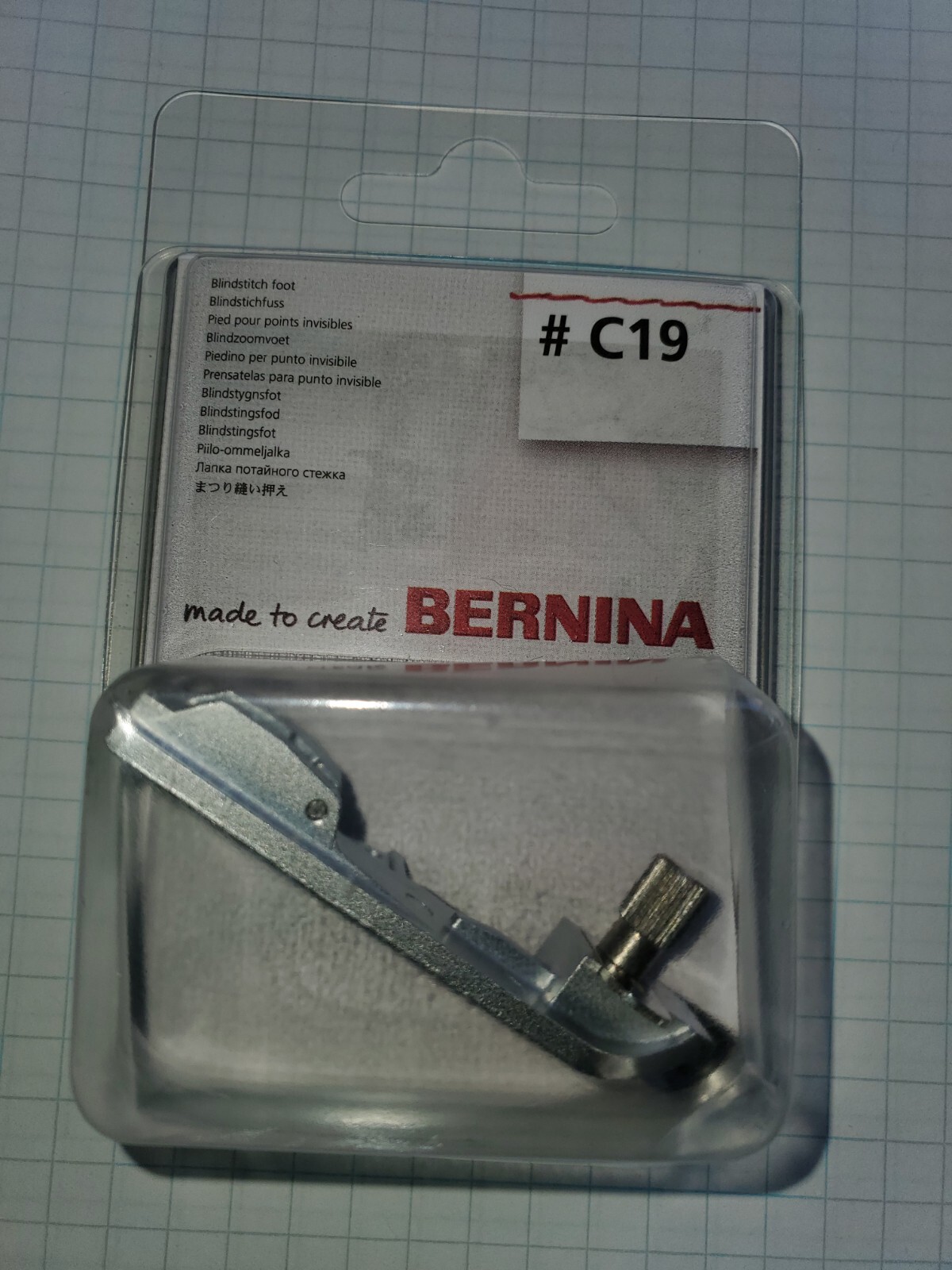 BERNINA Serger Blindstitch Foot C19 for the L890 Serger/Coverstitch