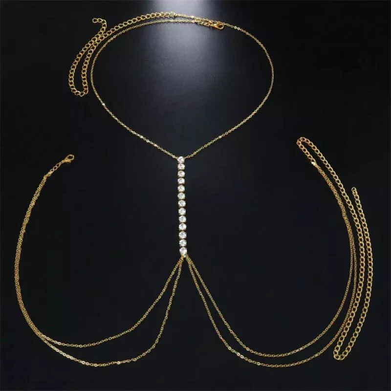 Collana Lunga A Y Con Strass Brillanti E Ciondolo A Croce, Gioiello Bohemien Elegante Per Donna, Catena Regolabile