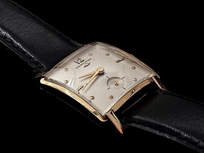 Vintage Hamilton Solid 14k Gold Watch Square RARE Pabst Brewing