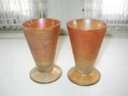 Vintage 2-pc set Carnival Glass for Juice or Sundae
