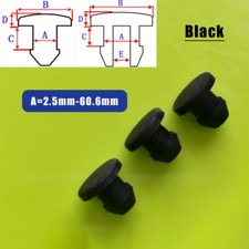 2.5-60.6mm Black Snap-on Hole Plug Silicone Rubber Blanking End Cap Seal Stopper