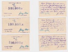 3 Banknoten Leipzig Leutzsch Franz Alter Bäc...