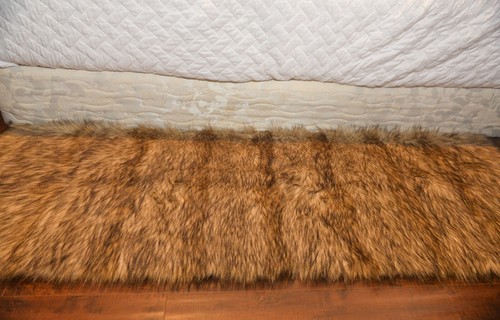 20" x 60" Bedroom Lodge Cabin Accent Rug Decors Rustic Wolf Stripe Suede - Picture 4 of 4