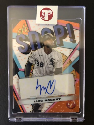 Luis Robert 2023 Topps Pristine Oh Snap! Orange Die Cut Auto /25