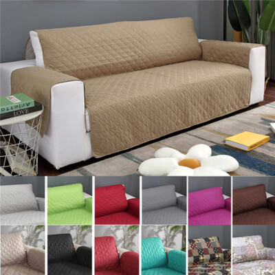 Quilted Waterproof Sofa Slip Cover Anti Slip Pet Furniture Setee Protector Throw